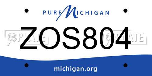 ZOS804 Michigan License Plate