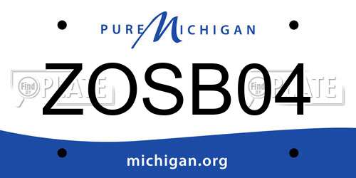 ZOSB04 Michigan License Plate