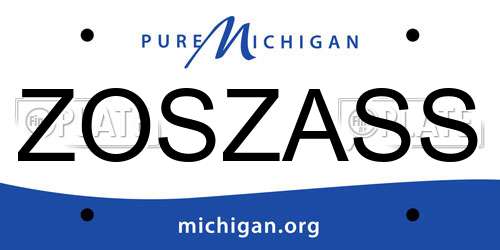ZOSZASS Michigan License Plate