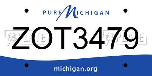 ZOT3479 Michigan License Plate