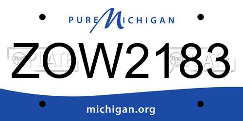 ZOW2183 Michigan License Plate