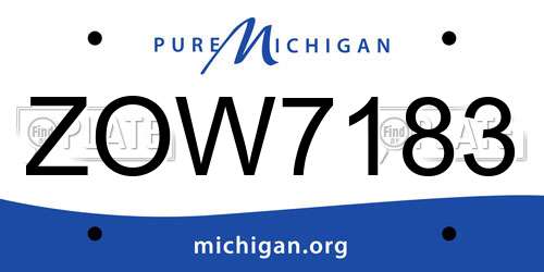 ZOW7183 Michigan License Plate