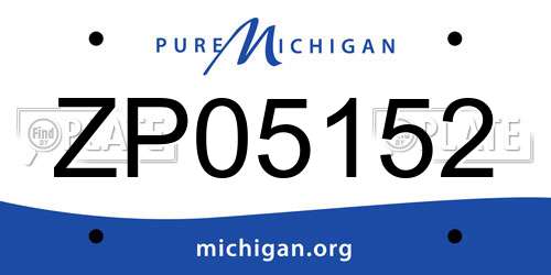 ZP05152 Michigan License Plate
