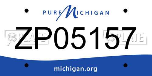 ZP05157 Michigan License Plate