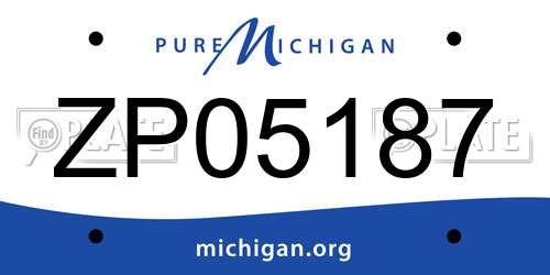 ZP05187 Michigan License Plate