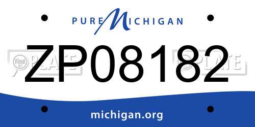 ZP08182 Michigan License Plate