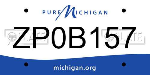 ZP0B157 Michigan License Plate