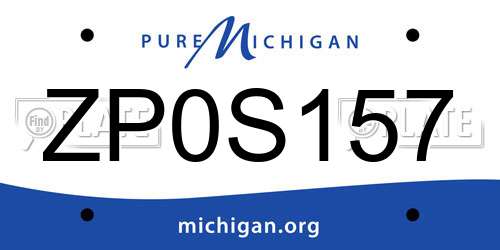 ZP0S157 Michigan License Plate