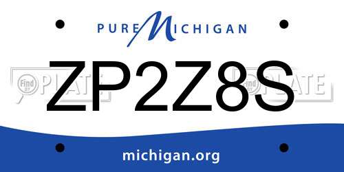ZP2Z8S Michigan License Plate