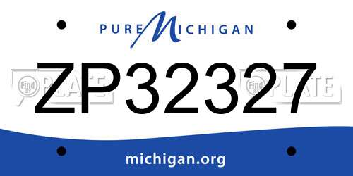 ZP32327 Michigan License Plate
