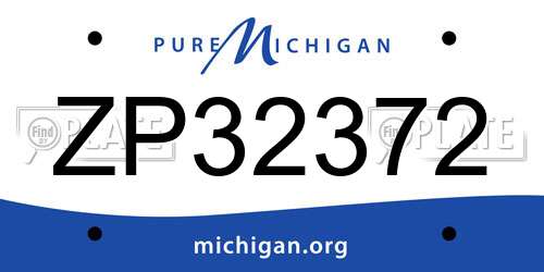 ZP32372 Michigan License Plate