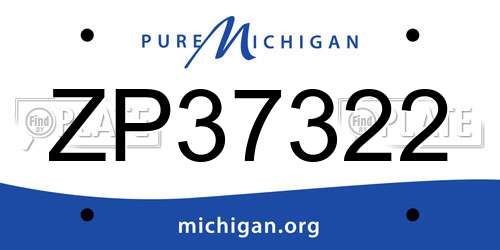 ZP37322 Michigan License Plate