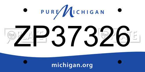 ZP37326 Michigan License Plate