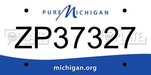 ZP37327 Michigan License Plate