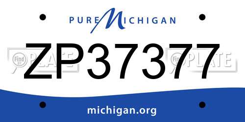 ZP37377 Michigan License Plate