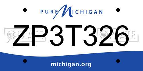ZP3T326 Michigan License Plate