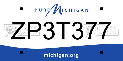 ZP3T377 Michigan License Plate