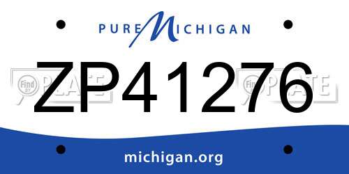 ZP41276 Michigan License Plate