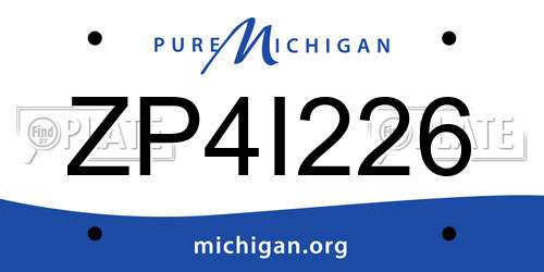 ZP4I226 Michigan License Plate