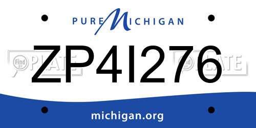 ZP4I276 Michigan License Plate