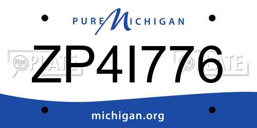 ZP4I776 Michigan License Plate