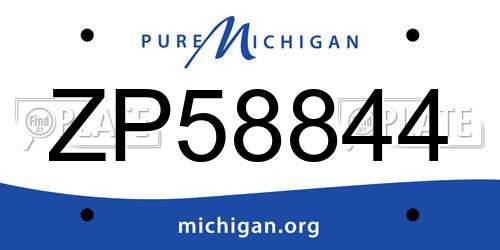 ZP58844 Michigan License Plate
