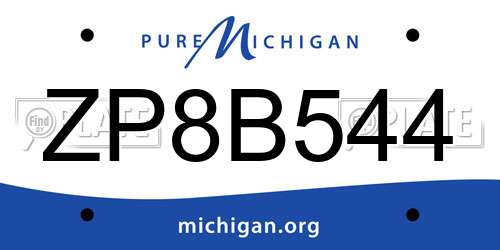 ZP8B544 Michigan License Plate