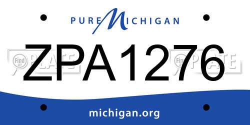 ZPA1276 Michigan License Plate