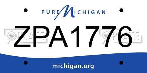 ZPA1776 Michigan License Plate