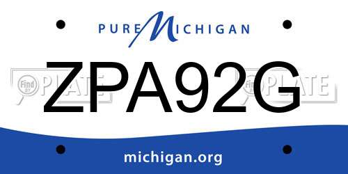 ZPA92G Michigan License Plate