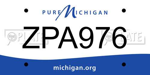ZPA976 Michigan License Plate