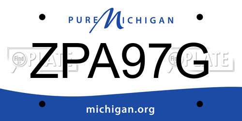 ZPA97G Michigan License Plate