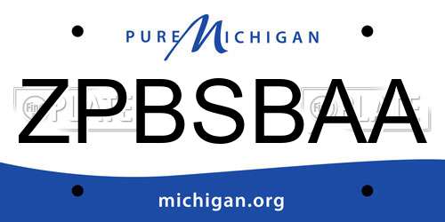 ZPBSBAA Michigan License Plate