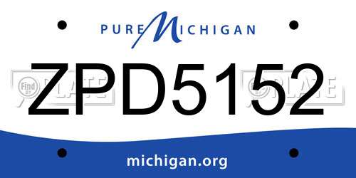 ZPD5152 Michigan License Plate