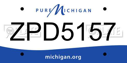 ZPD5157 Michigan License Plate
