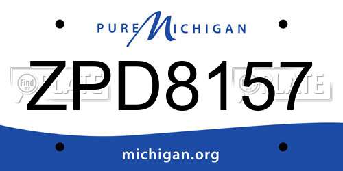 ZPD8157 Michigan License Plate