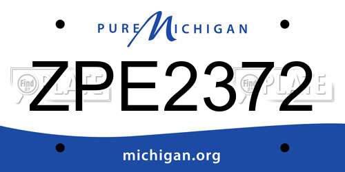 ZPE2372 Michigan License Plate