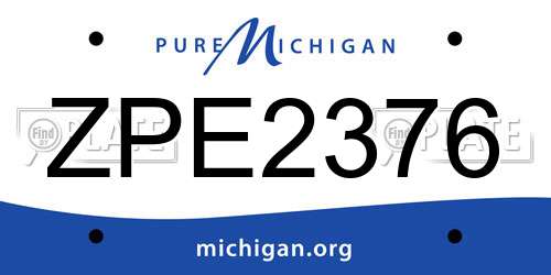 ZPE2376 Michigan License Plate