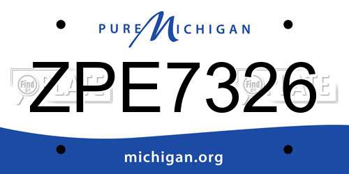 ZPE7326 Michigan License Plate