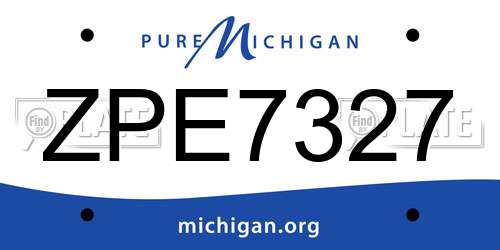 ZPE7327 Michigan License Plate