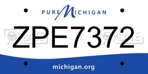 ZPE7372 Michigan License Plate