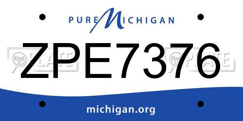 ZPE7376 Michigan License Plate