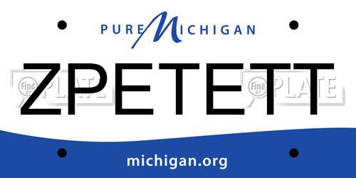 ZPETETT Michigan License Plate
