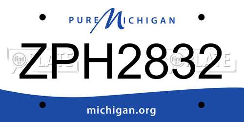 ZPH2832 Michigan License Plate
