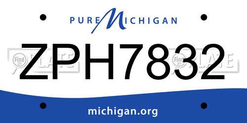 ZPH7832 Michigan License Plate
