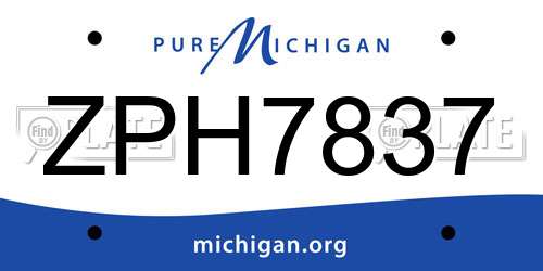 ZPH7837 Michigan License Plate