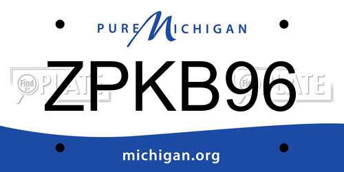 ZPKB96 Michigan License Plate