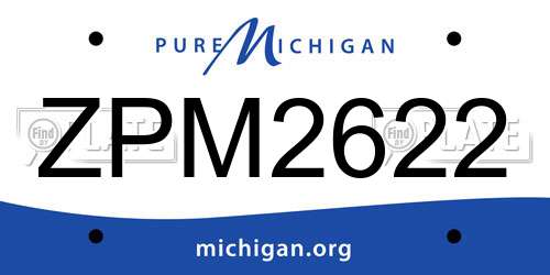 ZPM2622 Michigan License Plate