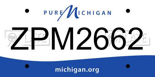 ZPM2662 Michigan License Plate