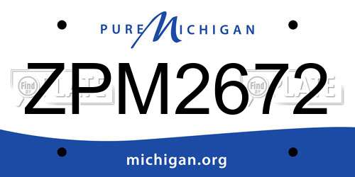 ZPM2672 Michigan License Plate